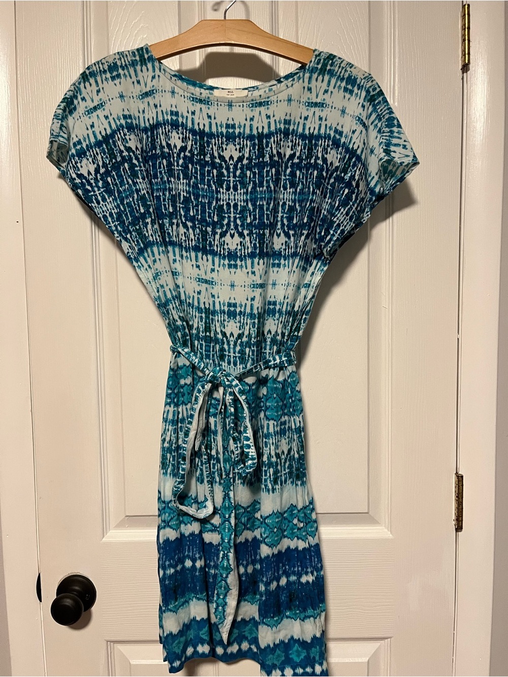 Teal & Navy Tie-Dye Midi Dress